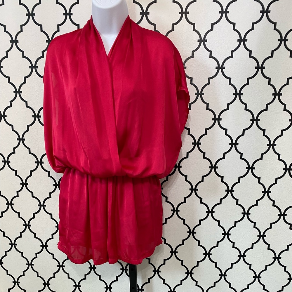 Fuchsia silk romper